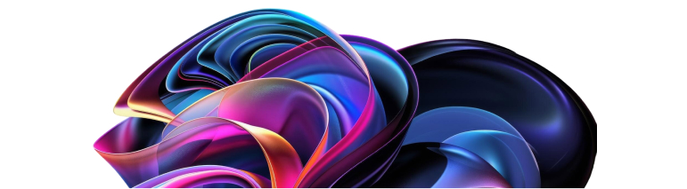 Dark iridescent abstract 3D blob graphic