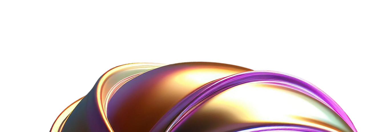 Gold and purple iridescent abstract swirl graphic