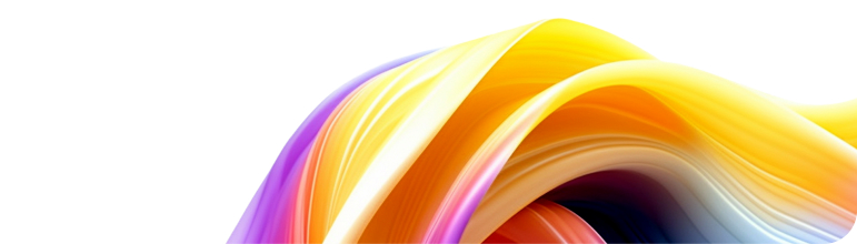 Iridescent abstract chrome swirl graphic