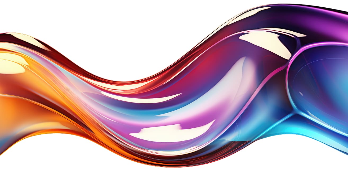 Colorful abstract fluid ribbon graphic